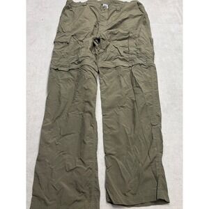 The North Face Mens XL Green Convertible Zip Off Hiking Cargo Pants 30 Inseam